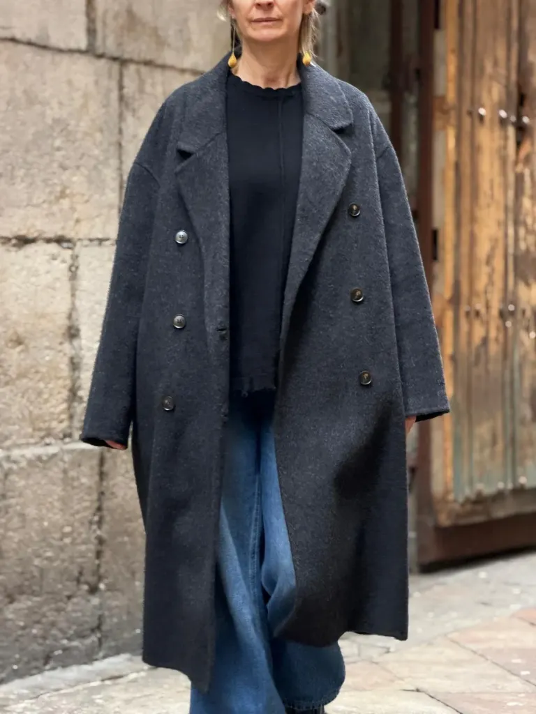 Abrigo Long Gris Antracita