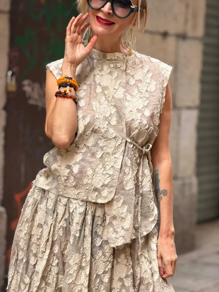 Chaleco Jacquard Sand