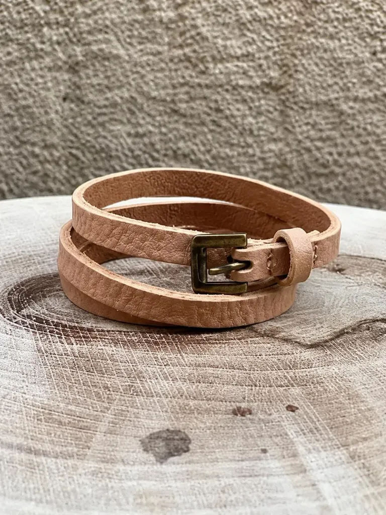 Cinturón cuero rosa