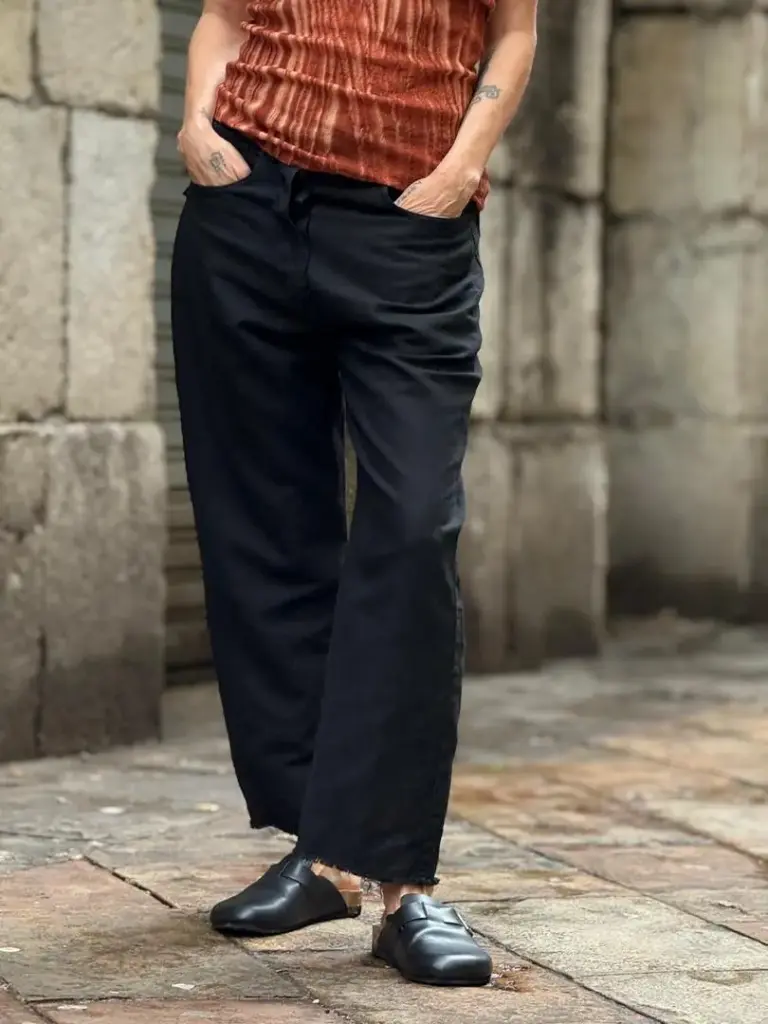 Pantalón Algodón Orgánico 5 Bolsillos Negro (38)