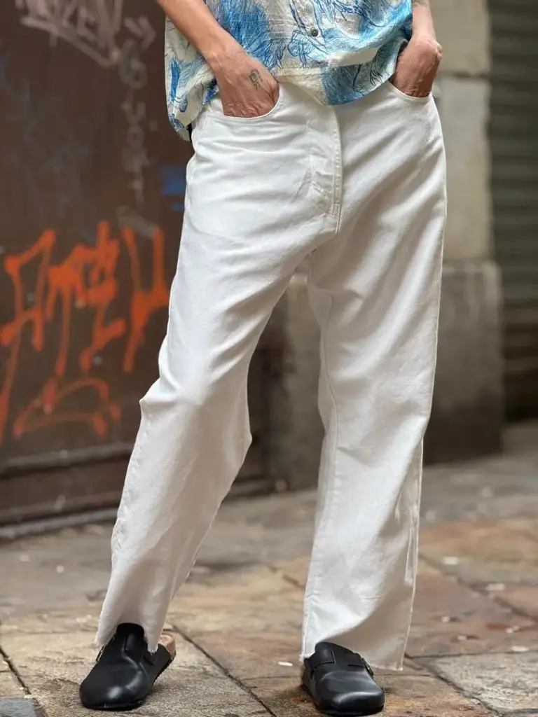 Pantalón Natural 5 Bolsillos Blanco