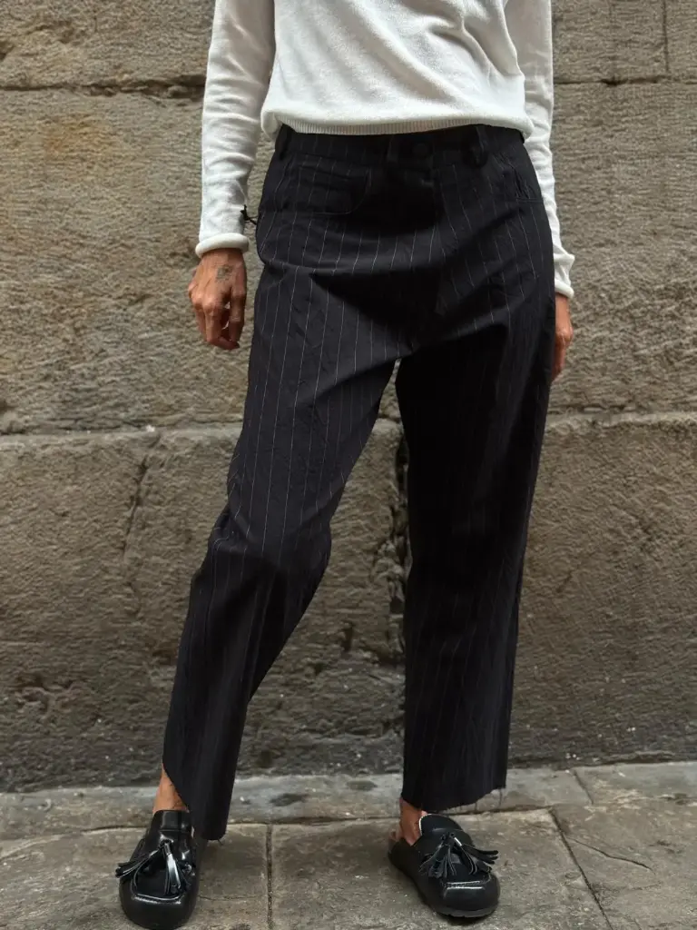 Pantalón Pinstripe 5 Bolsillos Negro