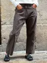 Pantalón Pinstripe 5 Bolsillos Marron